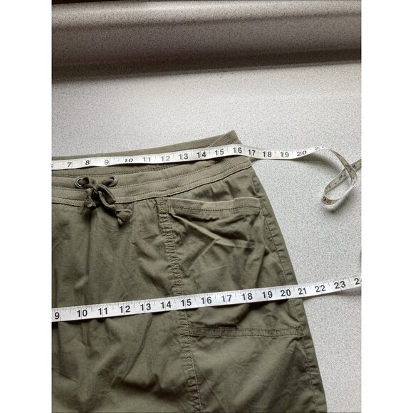 Croft & Barrow Stretch Olive Green Skort Women 12 Elastic Waist Drawstring Pocke - Picture 6 of 8